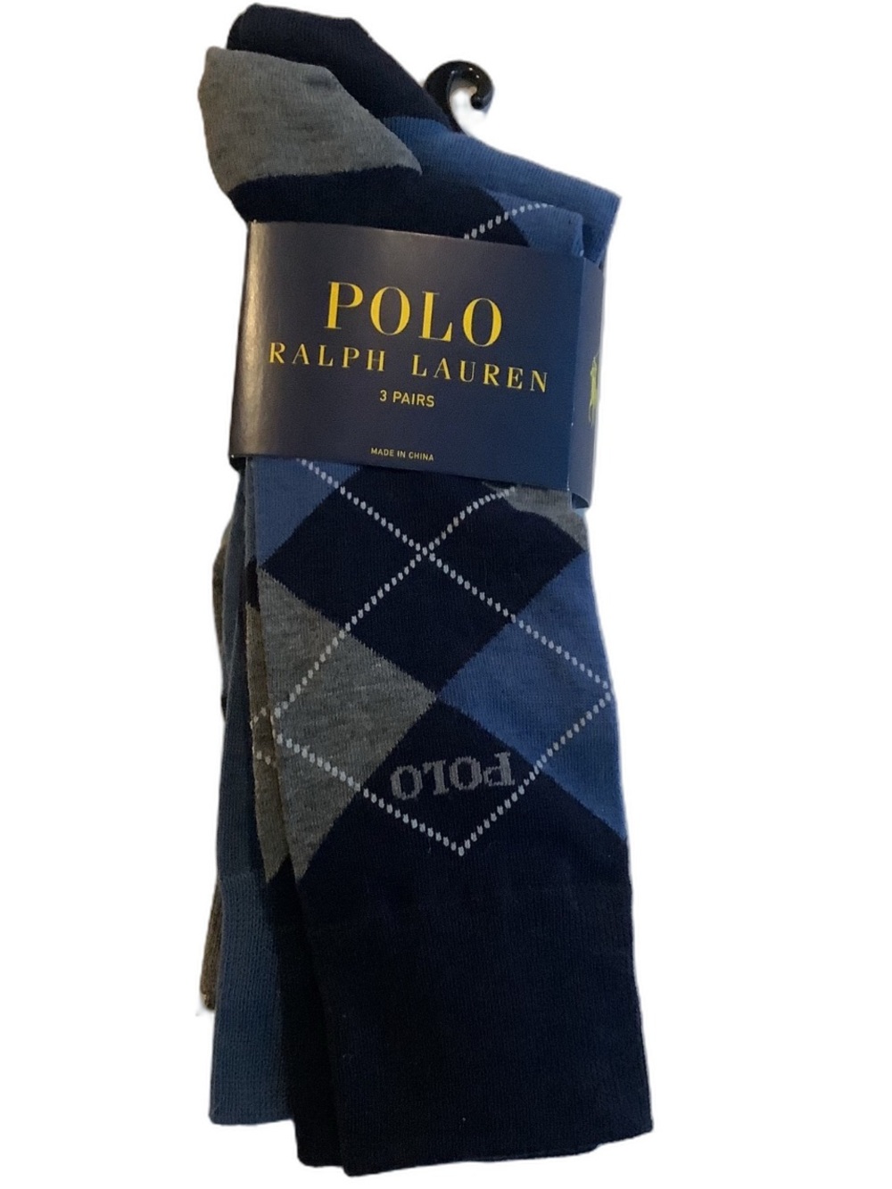 Ralph Lauren POLO Argyle & Solid Men’s Socks 3 Pack New